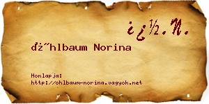 Öhlbaum Norina névjegykártya